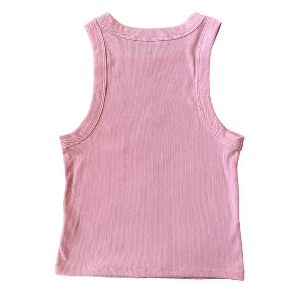 Old Navy girls medium pink stretchy ribbed sleeveless pullover tank top NWT - Picture 2 of 7